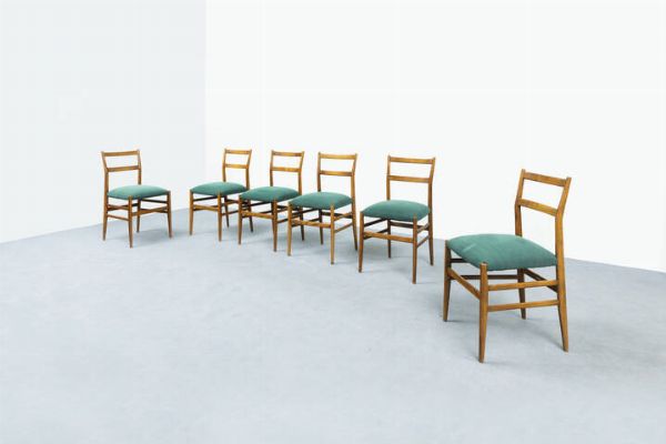 GIO PONTI Milano 1891 - 1979 : Sei sedie mod. Leggera  - Asta Asta 193 Design - Associazione Nazionale - Case d'Asta italiane