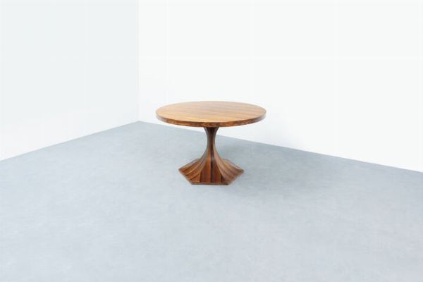 CARLO DE CARLI  attribuito : Tavolo in legno massello. Anni '60 cm 76x128  - Asta Asta 193 Design - Associazione Nazionale - Case d'Asta italiane