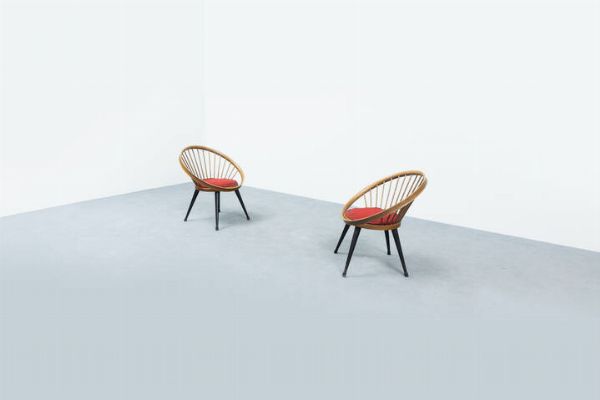 YNGVE EKSTROM : Due poltrone mod. Circle Chair  - Asta Asta 193 Design - Associazione Nazionale - Case d'Asta italiane