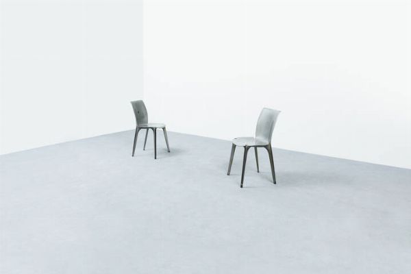 MARCO ZANUSO : Coppia di sedie mod. Lambda  - Asta Asta 193 Design - Associazione Nazionale - Case d'Asta italiane