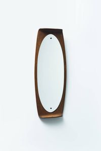CAMPO & GRAFFI - Specchio con cornice in compensato curvato. Anni '60 cm 117x49
