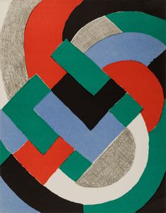 Sonia Delaunay - Composition blue, vert et rouge