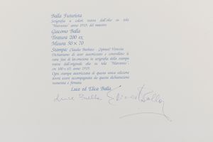 Giacomo Balla : Balla futursita  - Asta Multipli e Grafiche del XX Secolo | Cambi Time - Associazione Nazionale - Case d'Asta italiane