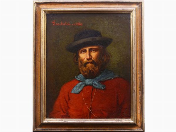 Scuola lombarda : Garibaldi nel 1860  - Asta Arredi e Dipinti Antichi da una villa a Fiesole - Associazione Nazionale - Case d'Asta italiane