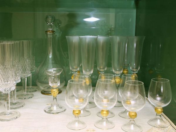 Miscellanea di bicchieri in vetro e cristallo  - Asta Arredi e Dipinti Antichi da una villa a Fiesole - Associazione Nazionale - Case d'Asta italiane