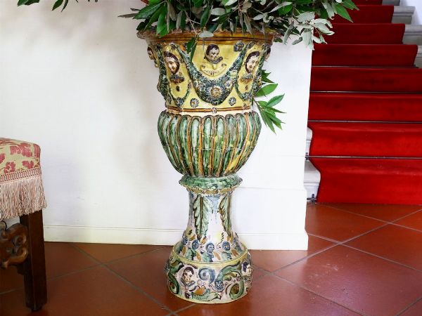 Grande vaso in terracotta invetriata  - Asta Arredi e Dipinti Antichi da una villa a Fiesole - Associazione Nazionale - Case d'Asta italiane
