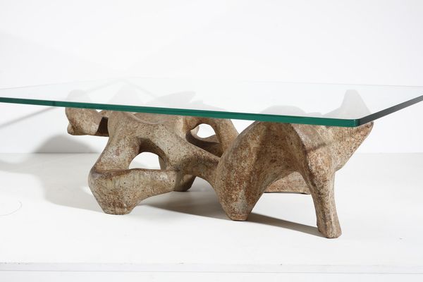 MANIFATTURA ITALIANA : Tavolino da salotto con base scultorea  - Asta Asta 342 | Design (tradizionale) - Associazione Nazionale - Case d'Asta italiane
