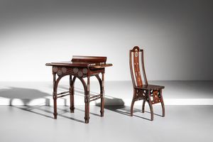 QUARTI EUGENIO (1867 - 1929) : Scrivania con sedia  - Asta Asta 342 | Design (tradizionale) - Associazione Nazionale - Case d'Asta italiane