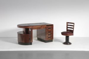 ZAVANELLA  RENZO (1900 - 1988) : Scrivania con sedia  - Asta Asta 342 | Design (tradizionale) - Associazione Nazionale - Case d'Asta italiane