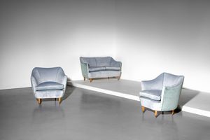 PONTI GIO (1891 - 1979) - Coppia di poltrone e divano per Casa & Giardino
