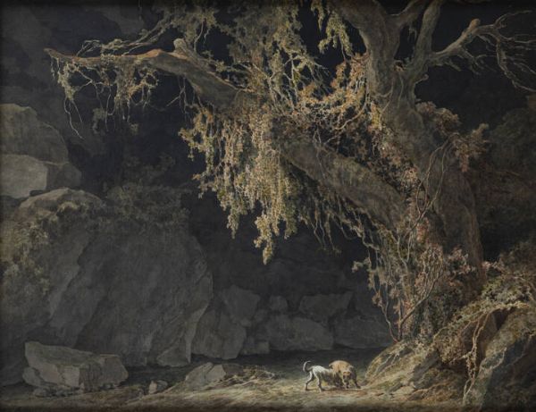 GIUSEPPE PIETRO BAGETTI Torino 1764 - 1831 : Il grande albero all'ingresso della grotta1785  - Asta Asta 194 Dipinti e sculture - Associazione Nazionale - Case d'Asta italiane