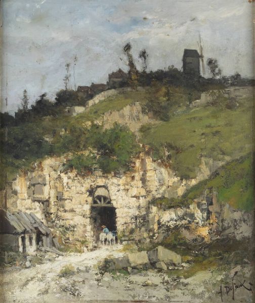 ALEXANDRE DEFAUX Bercy (Francia) 1826 - 1900 Parigi : Paesaggio  - Asta Asta 194 Dipinti e sculture - Associazione Nazionale - Case d'Asta italiane