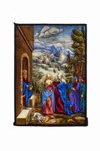 PITTORE ANONIMO DEL XIX SECOLO - Incontro tra Maria Vergine ed Elisabetta