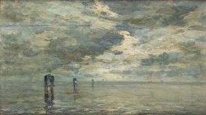 GUGLIELMO CIARDI Venezia 1842 - 1917 - Laguna veneta 1891