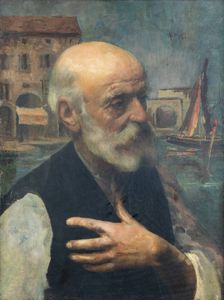 PITTORE ANONIMO Fine XIX secolo - Ritratto di anziano