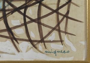 MIGNECO GIUSEPPE (1908 - 1997) : Rete con pesci.  - Asta Asta 344 Arte moderna e contemporanea - Associazione Nazionale - Case d'Asta italiane