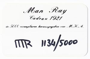 MAN RAY  (1890 - 1976) : Cadeau.  - Asta Asta 344 Arte moderna e contemporanea - Associazione Nazionale - Case d'Asta italiane