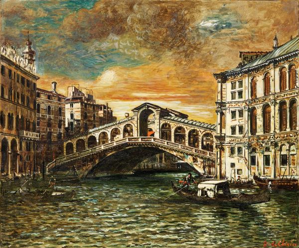 Venezia - Ponte di Rialto  - Asta Arte Moderna - Associazione Nazionale - Case d'Asta italiane
