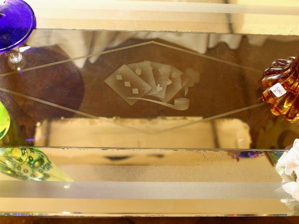 Tavolino da fumo in legno laccato e vetro  - Asta La Collezione di Muccia Breda - Villa Don a Borbiago di Mira (Venezia) - Associazione Nazionale - Case d'Asta italiane