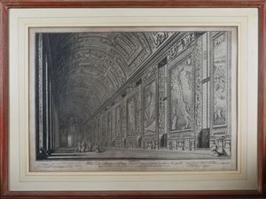 Giuseppe Vasi - Veduta della Galleria Urbana nel Palazzo Apostolico Vaticano