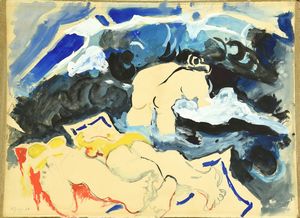 PIGNON EDUARD (1905 - 1993) - Le bleu de la mere ( a la vague).