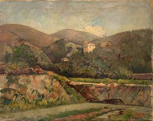 MARUSSIG PIERO (1879 - 1937) - Strada Ligure (Paesaggio).