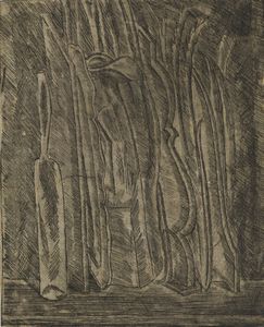 MORANDI GIORGIO (1890 - 1964) - Natura morta con bottiglia e brocca.