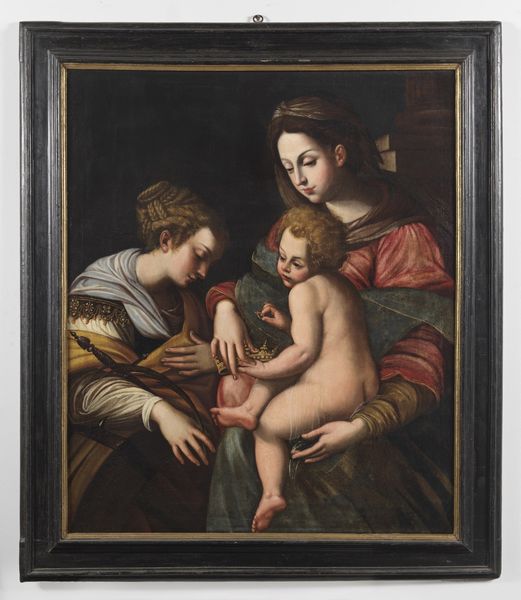 AZZOLINO GIOVANNI BERNARDINO (1572 - 1645) : Madonna con bambino e Santa Caterina d'Alessandria.  - Asta ASTA 345 ARTE ANTICA  - Associazione Nazionale - Case d'Asta italiane