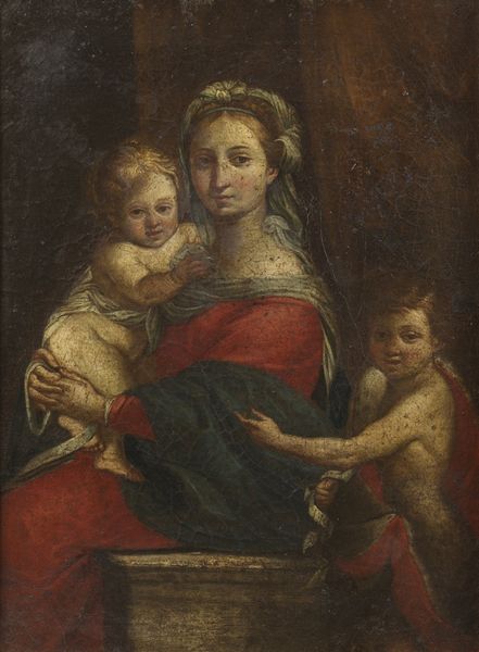 ARTISTA DEL XVII SECOLO : Madonna con bambino e San Giovannino.  - Asta ASTA 345 ARTE ANTICA  - Associazione Nazionale - Case d'Asta italiane