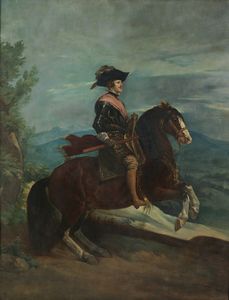ARTISTA SPAGNOLO DEL XIX SECOLO - Filippo IV a cavallo.