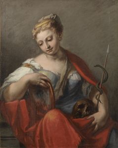 BRUSAFERRO GIROLAMO (1700 - 1760) : Allegoria della Prudenza.  - Asta ASTA 345 ARTE ANTICA  - Associazione Nazionale - Case d'Asta italiane