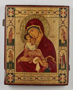 Icona russa del XIX secolo - Madre di Dio Eleusa.