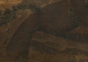 WEENIX JEAN BAPTISTE (1621 - 1665) : Paesaggio con viandanti presso una fontana.  - Asta ASTA 345 ARTE ANTICA  - Associazione Nazionale - Case d'Asta italiane