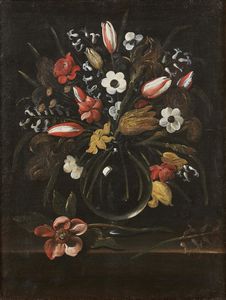 ARTISTA NAPOLETANO DEL XVII SECOLO - Natura morta di fiori.