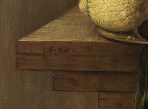 GEERARDS JASPER (1620 - 1654 circa) : Natura morta con nautilus, limoni, prosciutto e calice.  - Asta ASTA 345 ARTE ANTICA  - Associazione Nazionale - Case d'Asta italiane