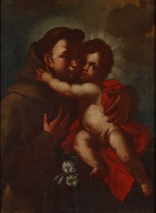 ARTISTA VENETO DEL XVIII SECOLO - Sant'Antonio con il Bambino.