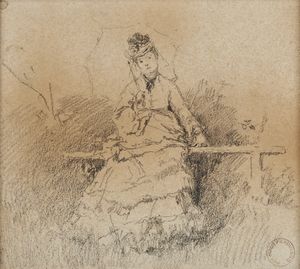 HEILBUTH FERDINAND (1826 - 1889) - Ritratto di gentildonna.