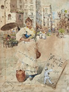 TABACCHI ODOARDO (1831 - 1905) - Napoli che se ne va.