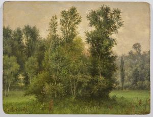 ACHARD JEAN ALEXIS  (1807 - 1884) - Paesaggio boschivo.