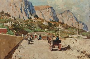 GIORDANO FELICE (1880 - 1964) - Strada di Anacapri.