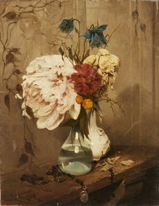 TREZZINI ANGELO (1827 - 1904) - Natura morta di fiori.