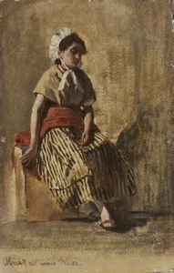 MICHIS PIETRO (1836 - 1903) - Ritratto di popolana.