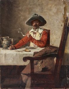 GELLI EDOARDO (1852 - 1933) - Fumatore di pipa.