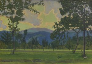 DUDREVILLE LEONARDO (1885 - 1976) - Paesaggio montano.