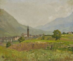 BELLONI GIORGIO (1861 - 1944) - Paesaggio montano.