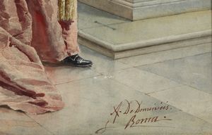 DE DOMINICIS ACHILLE (1851 - 1917) : Ritratto di cardinale.  - Asta ASTA 346 ARTE DEL XIX SECOLO DA UNA COLLEZIONE LOMBARDA E ALTRE COMMITTENZE - Associazione Nazionale - Case d'Asta italiane