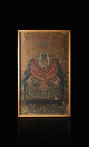 RITRATTO DI CORTIGIANA - Ritratto di cortigiana  Cina  dinastia Qing  fine XVIII secolo. h cm 109x67