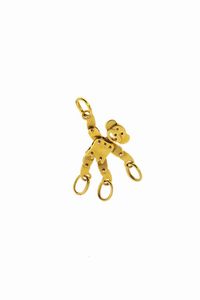 POMELLATO - Peso gr 5 4 cm 3x1 5 Ciondolo in oro giallo  firmato Pomellato  a forma di scimmietta con arti e testa mobili