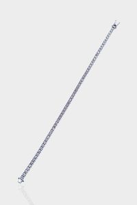 BRACCIALE - Peso gr 9 5 Lunghezza cm 18 in oro bianco  modello tennis  con diamanti taglio brillante per totali ct 2 46 ca  [..]