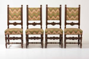 Gruppo di otto sedie a rocchetto in stile  - Asta Una Propriet Lombarda | Cambi Time - Associazione Nazionale - Case d'Asta italiane